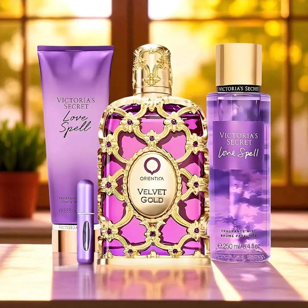 TRICOMBO AMBER VELVET 100 ML + SPLAHS 250ML + CREMA + PERFUMERO