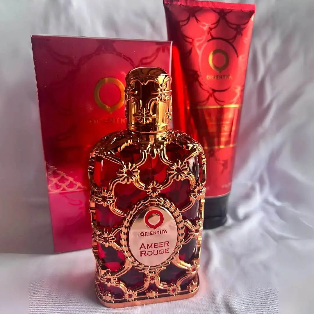 ORIENTICA AMBER ROUGE 80ML + PERFUMERO, SPLAHS 250 Y CREMA