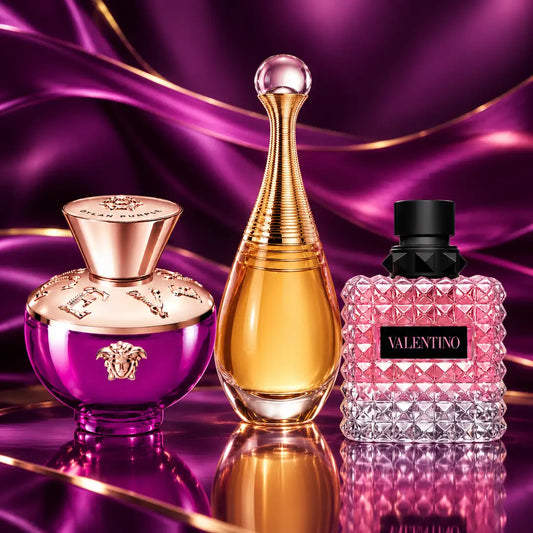 Set Incluye: Versace Dylan Purple💜Jadore EDP💛Donna Born In Roma🩷 (100ml)